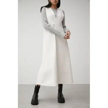 슬리브리스 원피스 faux leather long one piece