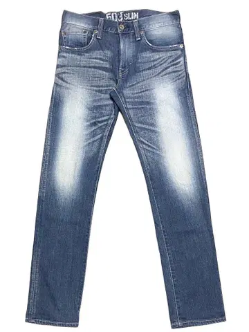 단종품 EDWIN BLUE TRIP SLIM 세로 워싱 데님