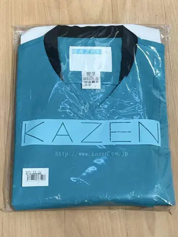 [새상품] KAZEN 스크럽 988-42 터콰이즈 x 네이비 남녀 공용