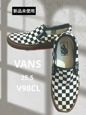레어! 미사용 새상품 VANS 슬립온 체크 무늬 25.5