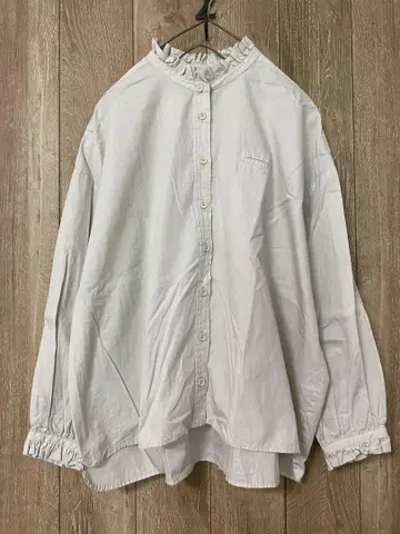 USED 휴일과 시 라즈베리 블라우스 프릴 옷깃