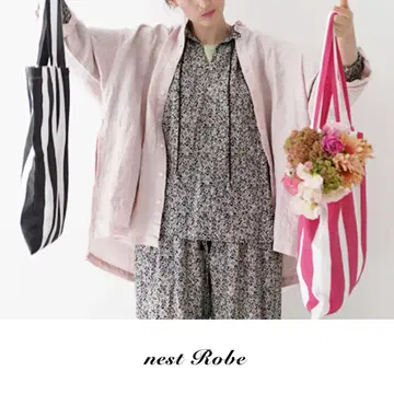 nest robe (네스트로브) | 린넨 사쿠라 염색 프릴 블라우스