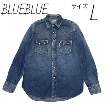 블루블루 BLUEBLUE 웨스턴 데님 셔츠 사이즈 L