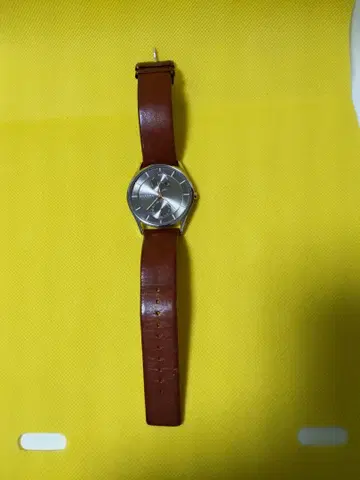 SKAGEN 아날로그 시계 브라운 가죽