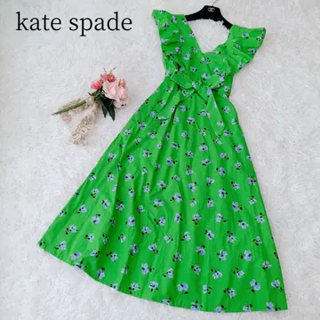 [ kate spade/케이트 스페이드 ] 롱 원피스 프릴 꽃무늬 벨트