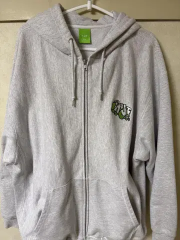 HUF 그레이 집업 후드티