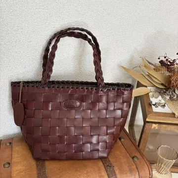 IBIZA 이비자 핸드백 땋기 올 가죽 브라운
