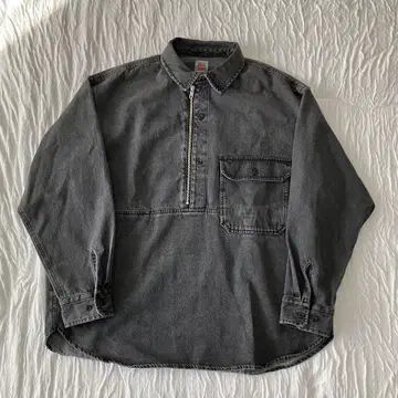 [ 새상품급 ] RED CAMEL 하프 지퍼 데님 셔츠 긴팔 남성용 M