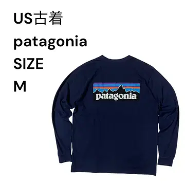 patagonia 백 프린트 네이비 긴팔 티셔츠 M
