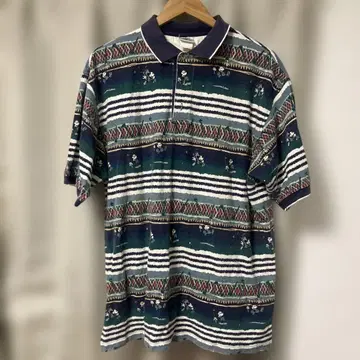 미키 빈티지 피케 셔츠 90년대 00년대 디즈니 올 패턴