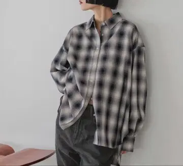 아소트 체크 BIG 셔츠 로우리즈팜 미사용 새상품 이번 시즌 신상