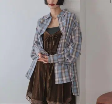 모듬 체크 BIG 셔츠 로리즈팜 미사용 새상품 이번 시즌 신상