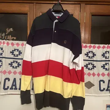 TOMMY HILFIGER 멀티 컬러 피케 셔츠 L