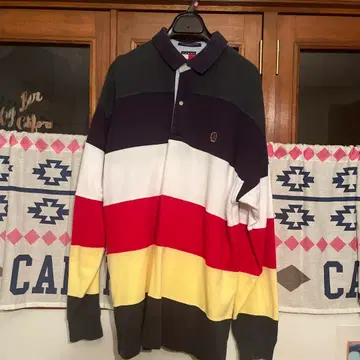 TOMMY HILFIGER 멀티 컬러 피케 셔츠 L