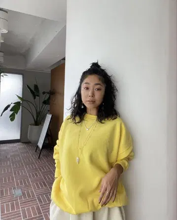 새상품 SeaRoomlynn VOLUME 맨투맨 풀오버 레몬