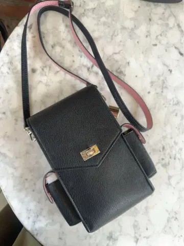 Phone Shoulder BAG(black x pink)