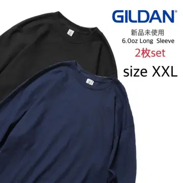 [길단] 미사용 새상품 울트라 코튼 무지 긴팔 티셔츠 블랙 네이비 2XL