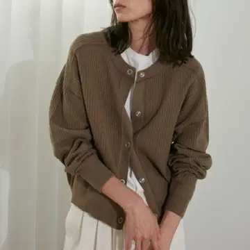 [YVON INED N.vague] 와플 짜임 가디건