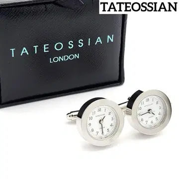 새상품급 TATEOSSIAN 커프 링크스 시계 실버 박스 포함