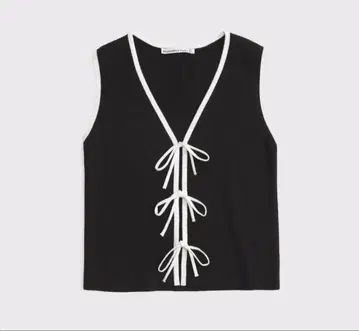 Abercrombie & Fitch 타이 프론트 V넥 스웨터 베스트 XS