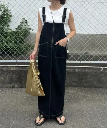 ISOOK 블랙 데님 살로펫