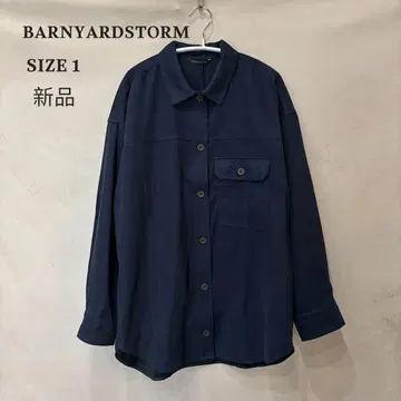 새상품 BARNYARDSTORM 스웨이드 느낌 오버사이즈 셔츠 네이비