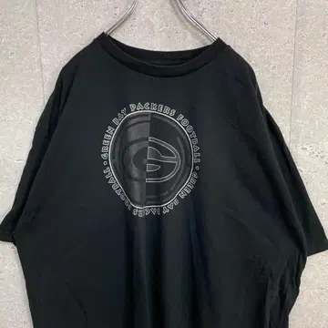 그린베이 패커스 NFL 팀 로고 블랙 티셔츠 2XL