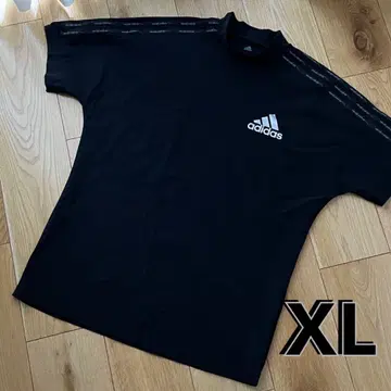 새상품급 XL 아디다스 골프 반팔 셔츠 나일론 모크넥 블랙