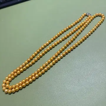 주얼리 마키 골드 펄 목걸이 펄 폭 약 7mm/120cm