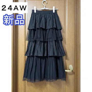 새상품 24AW SHIPS any 튤 티어드 롱 스커트