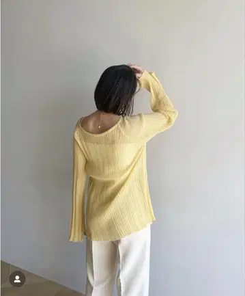 새상품 SeaRoomlynn Light 시어 랜덤 RIB 가디건 허니