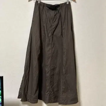 그라미치 브라운 롱 스커트 조정 가능 벨트 S