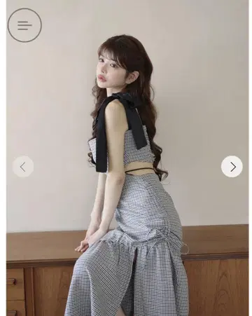 백 오픈 하운드투스 체크 원피스