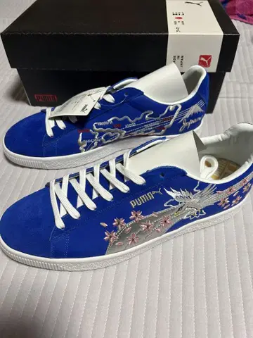 PUMA 스니커즈 블루 자수 아토모스 새상품 한정판 스카잔