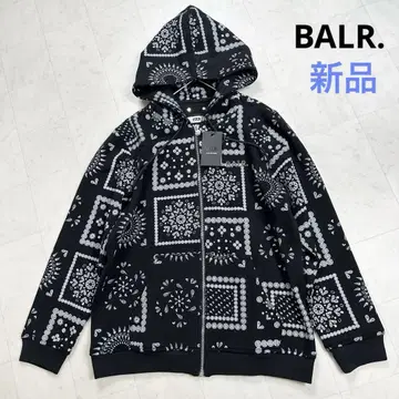 <새상품> BALR. 볼러 [L] 풀 집업 후드티 페이즐리 올 패턴 블랙