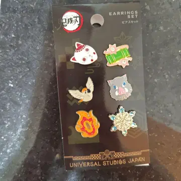 유니버설 스튜디오 USJ 귀멸의 칼날 귀걸이 귀찌 세트 렌고쿠 아카자