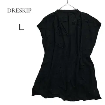 [ 드레스키 ] DRESKIP 블랙 슬리브리스 튜닉 L 린넨