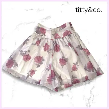 [ 새상품급 미사용 ] titty&co. 티티앤코 큐롯 꽃무늬 핑크