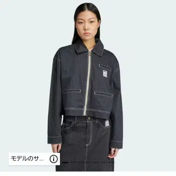 아디다스 올 패턴 프린트 크롭 지퍼 자켓 카본