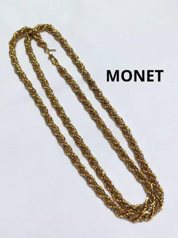 w13 MONET 골드 실버 스크류 롱 목걸이