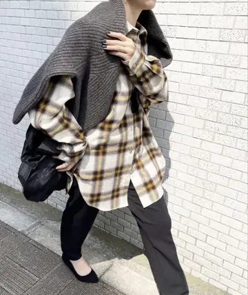 스픽앤스팬 옴브레 체크 루즈 셔츠