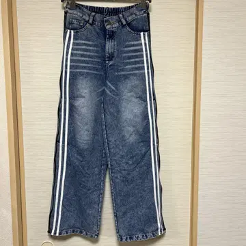 ABITOKY 데님 사이드라인 사이드 지퍼 레이스