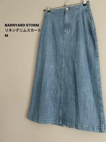 새상품급 BARNYARDSTORM / 린넨 데님 스커트 얇은 소재 데님