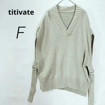 c8006 [티티베이트] 코튼 니트 베스트 올리브 그린 오버사이즈