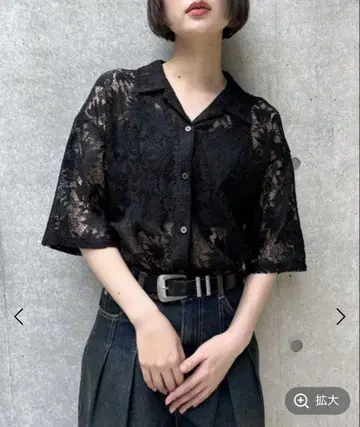 레이스 카이킨 셔츠 (반팔) 블랙