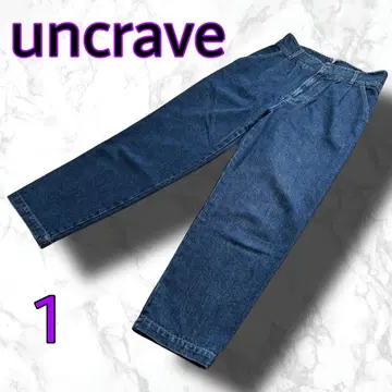 uncrave 앙크레이브 데님 팬츠 와이드 테이퍼드 하이웨스트