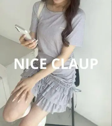 NICE CLAUP 드로스트 컷 미니 원피스