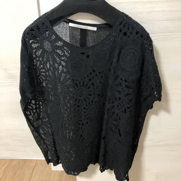 huitieme nid 블랙 레이스 짜임 반팔, 새상품, 미사용