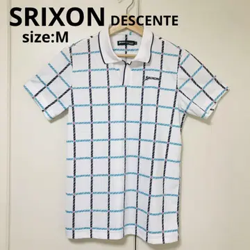 스릭슨 데상트 반팔 피케 셔츠 화이트 블루 M