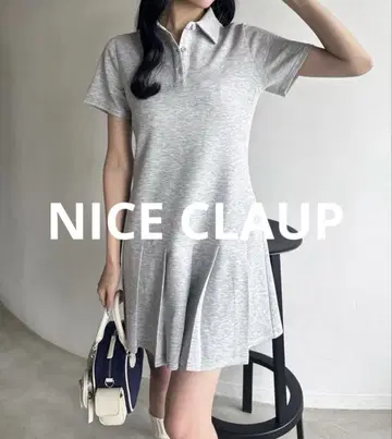 NICE CLAUP 로우웨스트 플리츠 mini 원피스